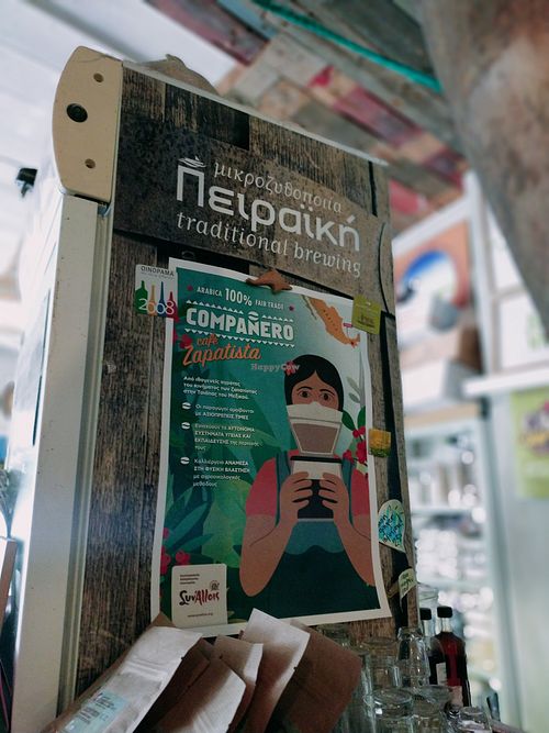 Fair trade coffee at Andriakon in Andros