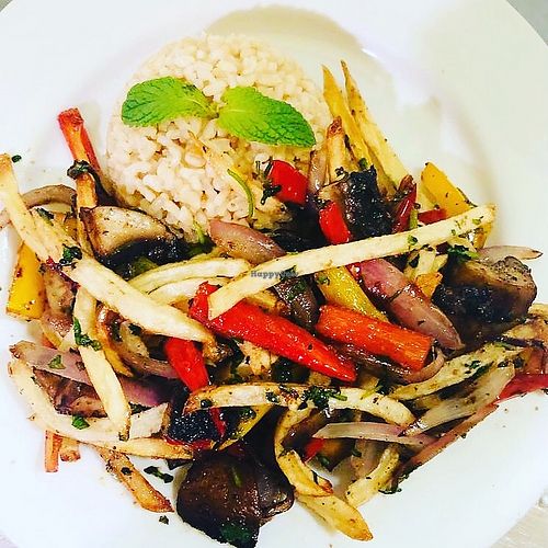 Portobello Saltado  at Un Solo Sol in Los Angeles