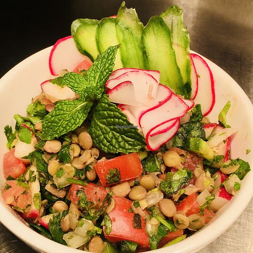 Kachumber Salad with lentils!  at Un Solo Sol in Los Angeles