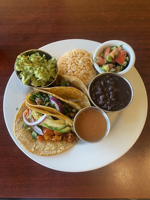 Aerial View of Taco Platter  at Un Solo Sol in Los Angeles