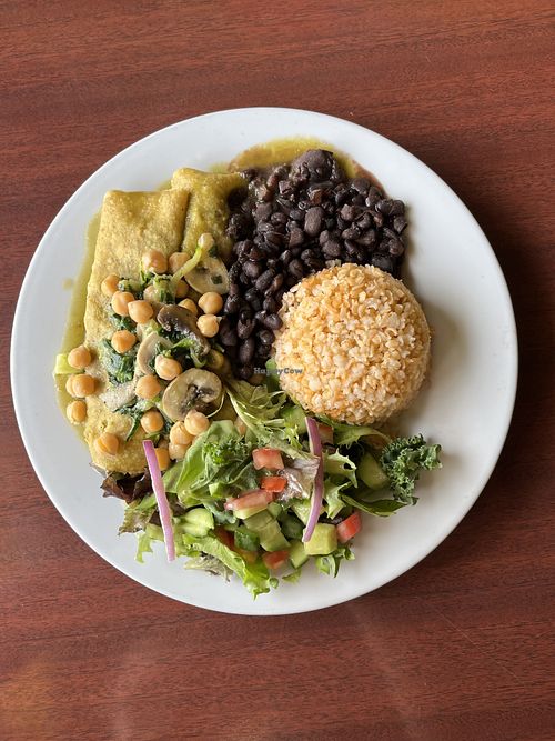 Garbanzo Mix Enchilada Platter  at Un Solo Sol in Los Angeles