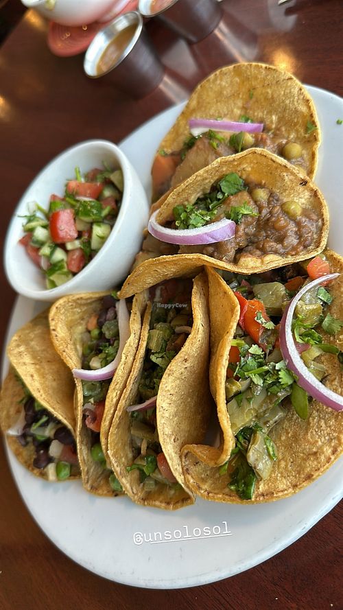 All of our 5 different tacos   at Un Solo Sol in Los Angeles