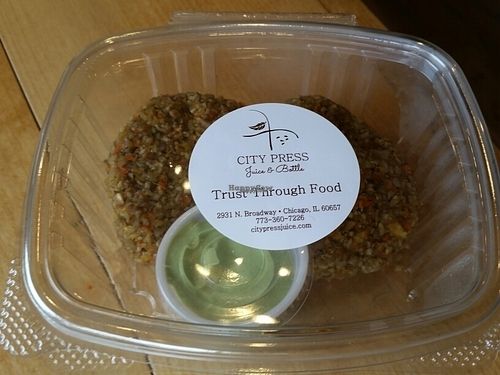 sunflower patties at City Press Juice in Chicago