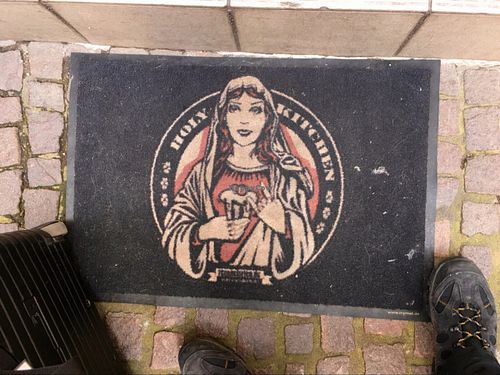 doormat -- cool! at Holy Kitchen in Heidelberg