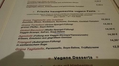 Teil der Karte.  at La Passione in Worrstadt