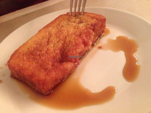 Vegan torrija! at Punto Vegano in Madrid