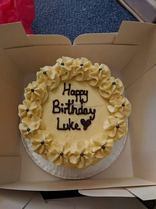 Custom made three tier cake! at Vegan Antics in Gravesend