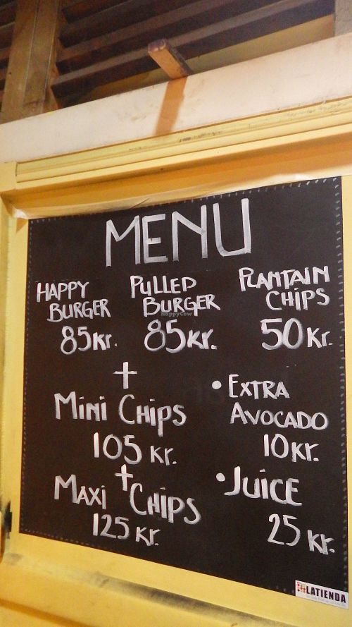 Menu at Latienda in Copenhagen