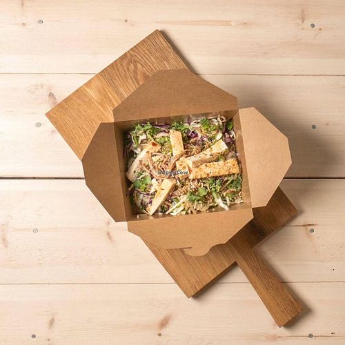 asian inspired salad with soba noodles and smoked tofu. The tofu is from The local buddhist temple and smoked at The restaurant. at Mat Fra Hagen in Trondheim