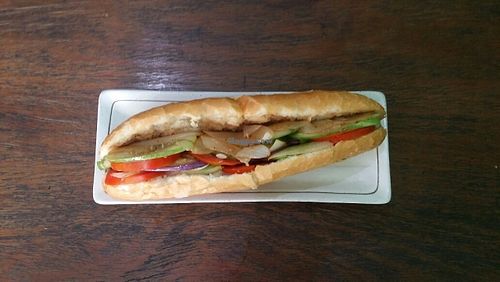 vegan baguette 10,000 kip at House of Fruit Shakes in Vientiane