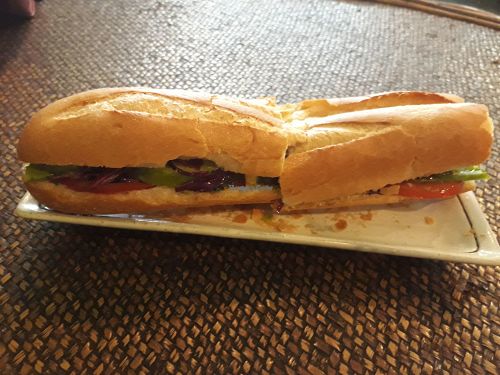 Avocado Vegan Baguette at House of Fruit Shakes in Vientiane