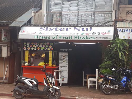 Outside at House of Fruit Shakes in Vientiane