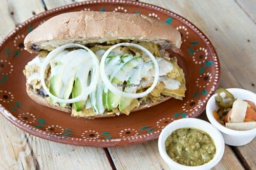 torta de chilaquiles at Revolucion Verde - Colonia Primavera in Monterrey