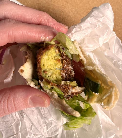 hummus and falafel wrap  at Hummus House UK in Coventry