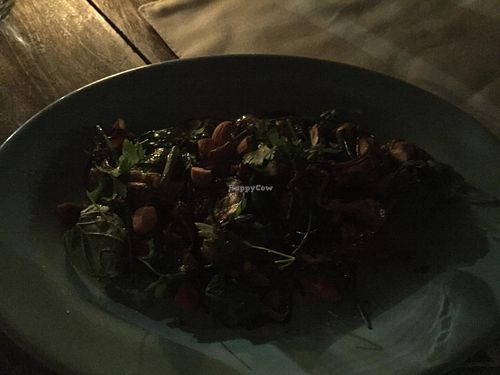 Eggplant salad with smoked almonds. VERY nice. at Lucifer in Garzon