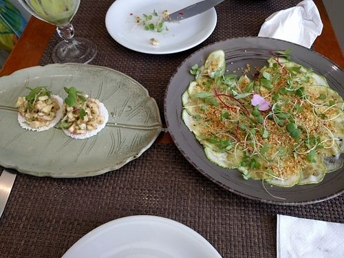 2 yummy vegan appetizers  at Naturalie Bistro in Rio De Janeiro