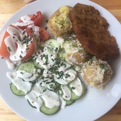 Vegan 'schabowy' - traditional Polish cutlet at Lokal Vegan Bistro in Warsaw