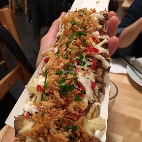 Street food polish pizza at Lokal Vegan Bistro in Warsaw