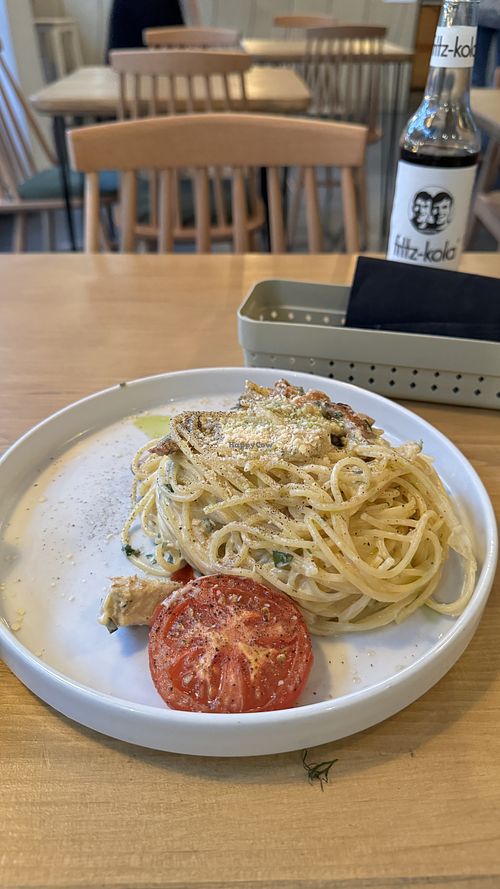 It doesn’t look like it on this photo, but the portion is huge!  at Lokal Vegan Bistro in Warsaw