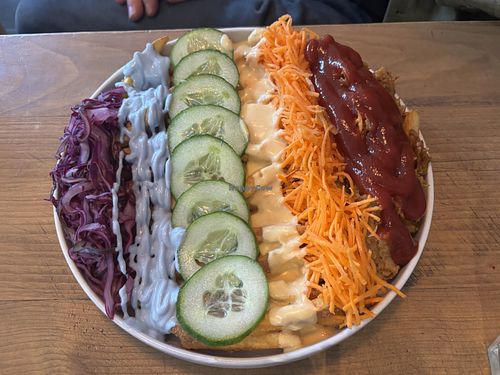 Rainbow fries  at Lokal Vegan Bistro in Warsaw