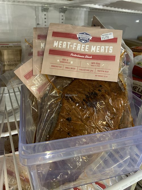 Meat free meat porter house at Rabbit Food Grocery in Austin