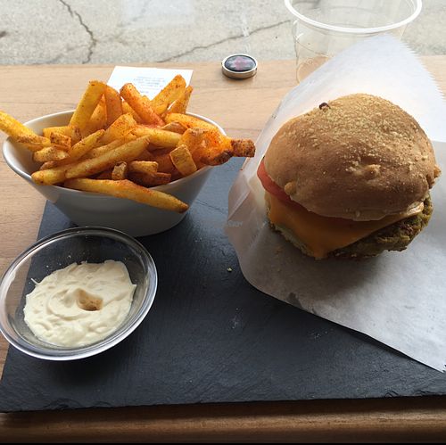 burger at Veganopolis Cafe in Lausanne