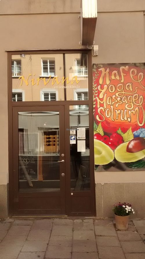 Entrance of the yoga center where Sjala Mat is at Sjala Mat in Stockholm