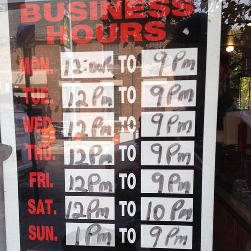 hours at Strictly Vegetarian in Brooklyn