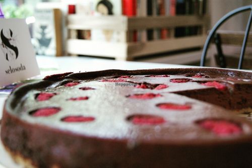 Chocolate Cheese Cake with rasberry at Velicious in Berlin