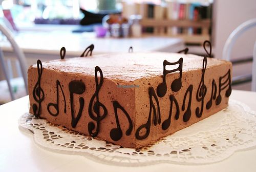 Chocolate cake with blueberry and vanilla inside
- order of a customer at Velicious in Berlin