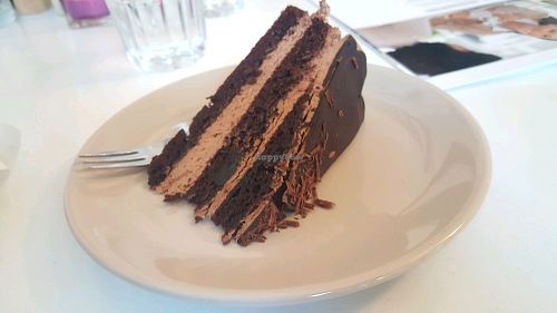 Chocolate and cream cake - hazelnut I think?  at Velicious in Berlin