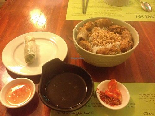 bun cha gio and fresh spring rolls at Hoan Hy - Nam Ky Khoi Nghia in Ho Chi Minh City