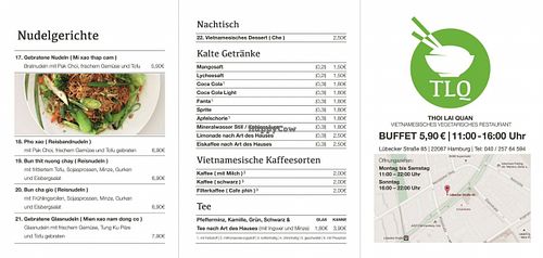 Menu, page 1 at Thoi Lai Quan in Hamburg