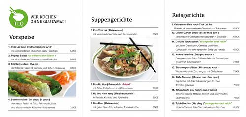 Menu, page 2 at Thoi Lai Quan in Hamburg