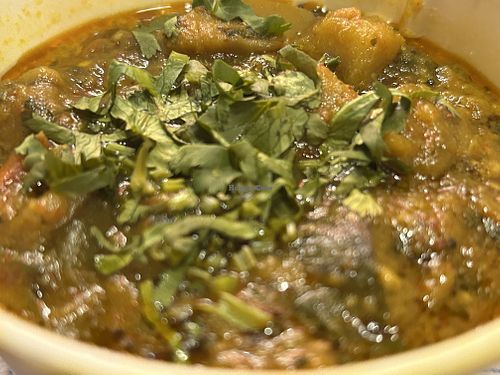 Renghan Methi Bataka (aubergine)  at Prashad in Bradford