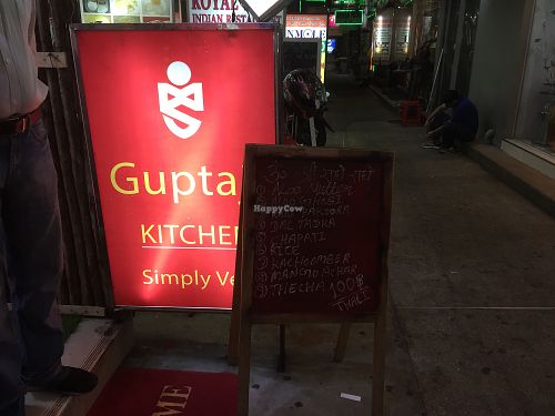 Sign outside at Guptaji Ki Kitchen in Bangkok