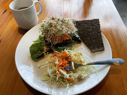 Raw burger yes! at Eternal Abundance in Vancouver