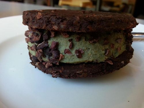 mint chip ice cream sandwich at Eternal Abundance in Vancouver