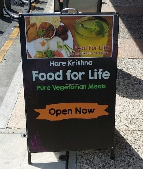 street sigb at Hare Krishna Food For Life in Fortitude Valley