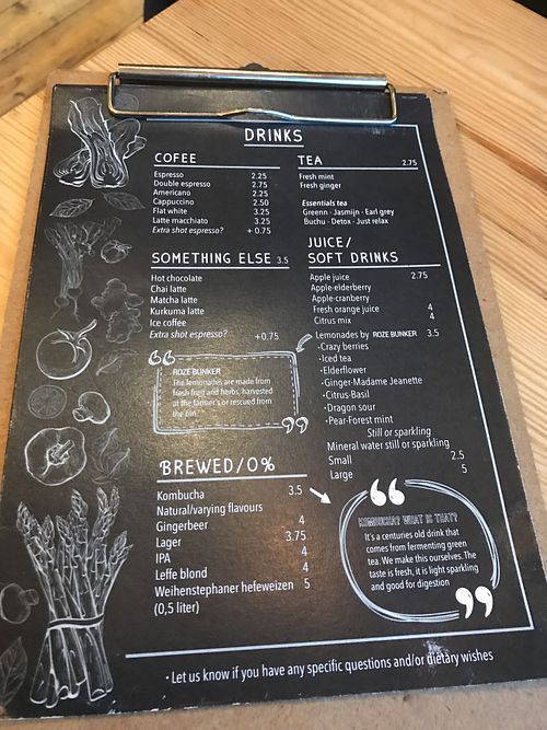 Menu at Bindicafe in Amersfoort