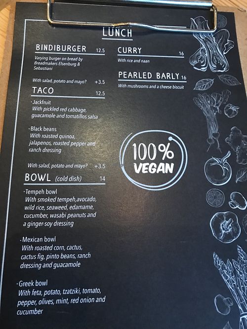 Good menu at Bindicafe in Amersfoort