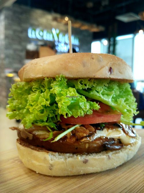 Addicted to King Mushroom Head Burger ... at nomVnom Bistro - Clarke Quay in Central Singapore