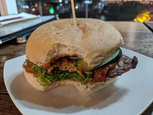 Tempeh satay burger - So tasty! at nomVnom Bistro - Clarke Quay in Central Singapore