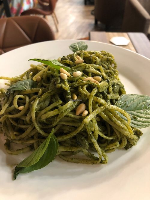 Pesto linguine  at nomVnom Bistro - Clarke Quay in Central Singapore