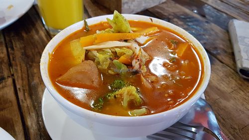Tom Yam soup at La Carotte Qui Rit in Koh Tao