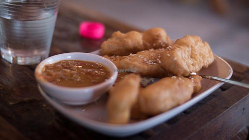 Fried Tofu with Peanut Sauce at La Carotte Qui Rit in Koh Tao