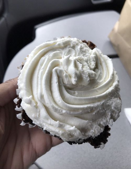 Chocolate cupcake was good but I didn’t like the icing  at Mother Fool's Coffeehouse in Madison