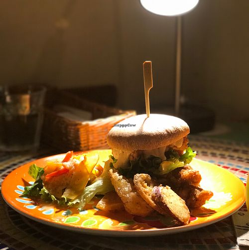 Tempeh Burger  at Hiruneko Shokudou in Itoshima