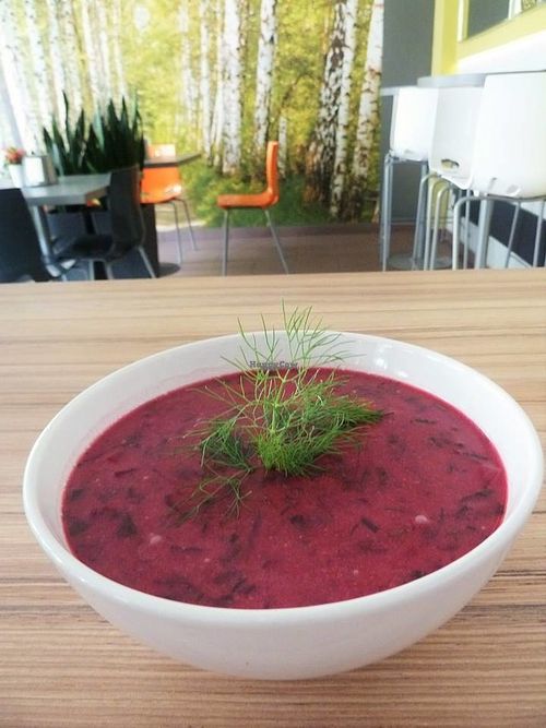beet soup at Vegus Bar in Rzeszow