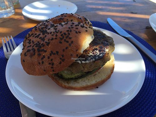 Lentil burger  at La Susana in Jose Ignacio